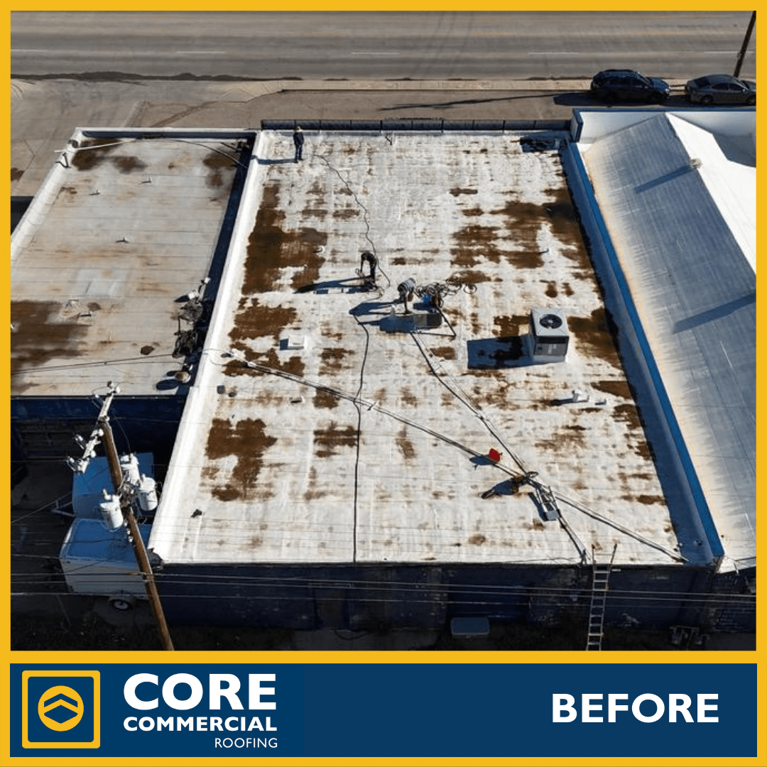 Old commercial roof before renovation