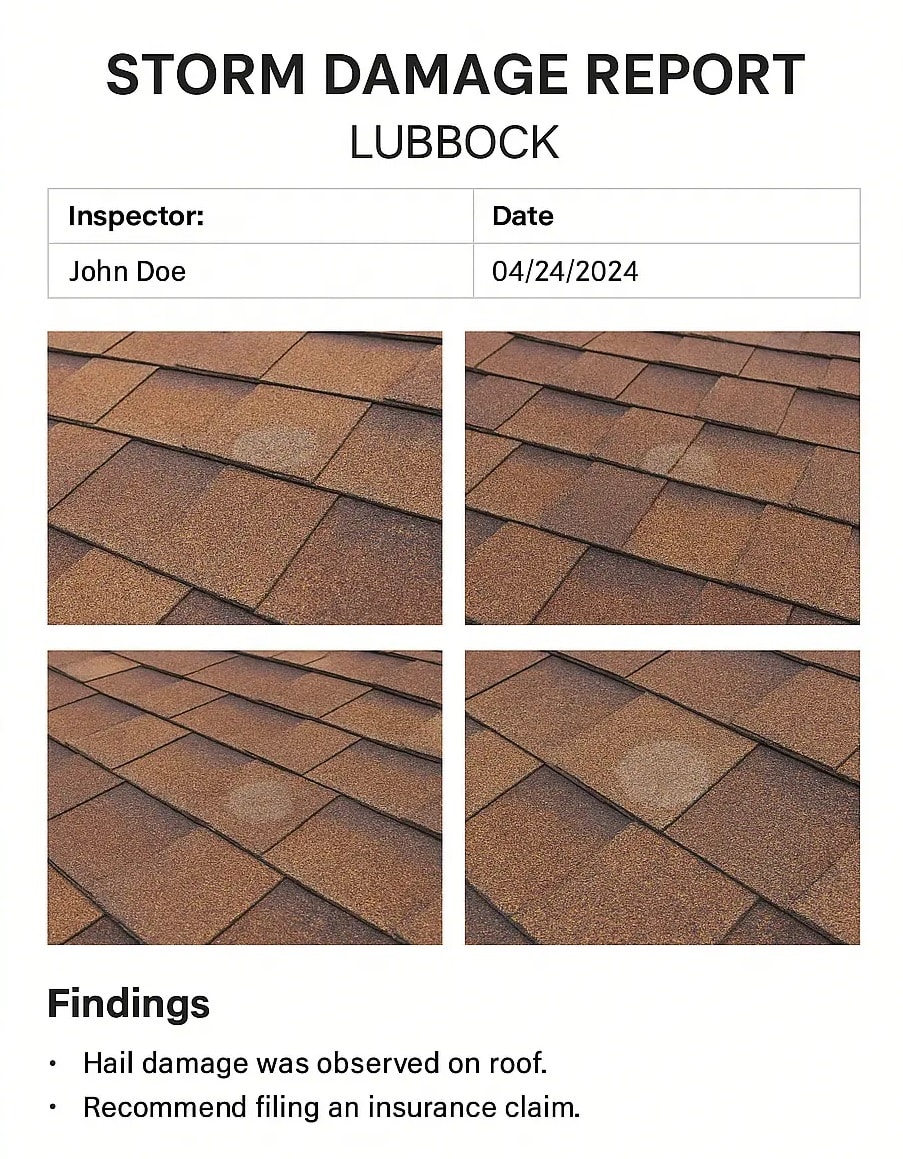 Damaged Roof After Storm in Lubbock