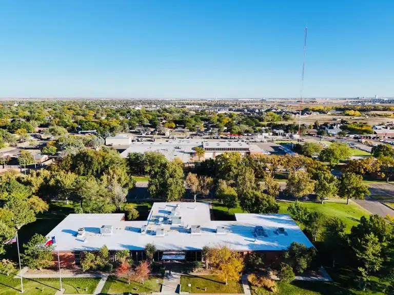 Aerial view of buildings