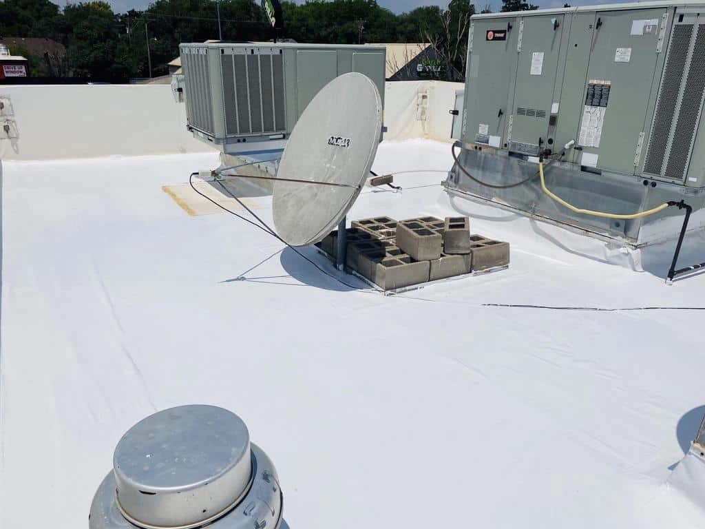 PVC Roof Restored with Silicone Roof Coating